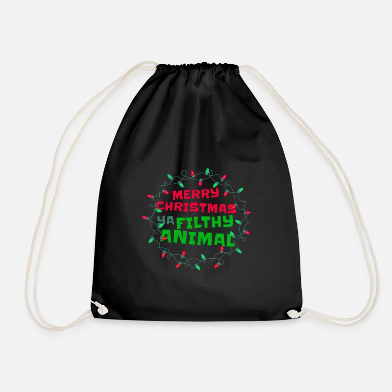Frohe Weihnachten Ya schmutziges Tierlustige Stimmung - Turnbeutel - Schwarz