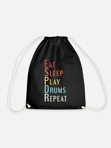 Eat Sleep Drums - Turnbeutel - Schwarz