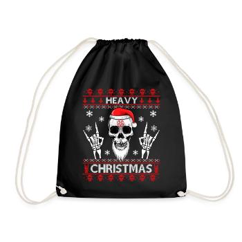 HEAVY CHRISTMAS - UGLY XMAS SWEATER METAL HEAD! - Drawstring Bag - black - Front