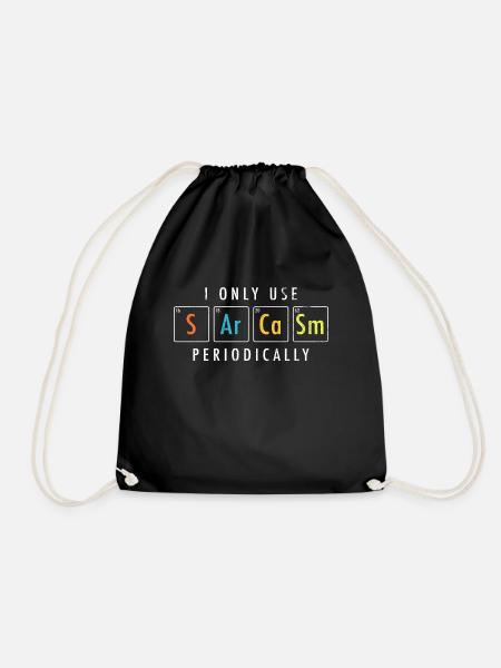 Sarcasm Elements Funny Chemistry - Drawstring Bag - black