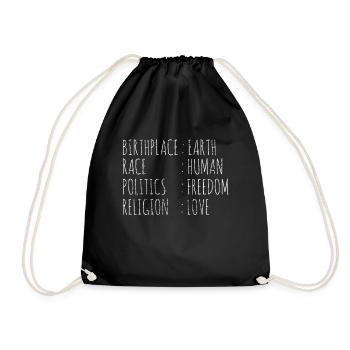 Links Liberal Earth People Freedom Love - Drawstring Bag - black - Front