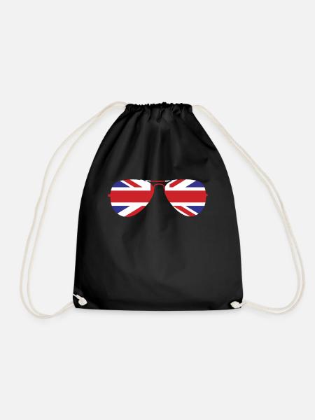Union Jack - Drawstring Bag - black