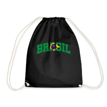 Flag of Brazil - Drawstring Bag - black - Front
