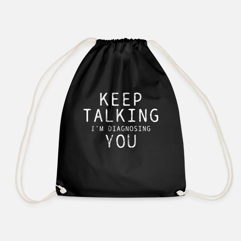 psychology - Drawstring Bag - black