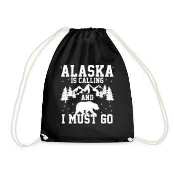 ALASKA IS CALLING - Drawstring Bag - black - Front