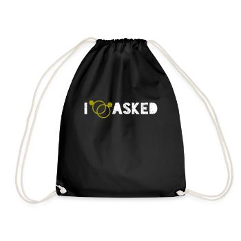 Announcement of the Ring Engagement - Drawstring Bag - black - Front