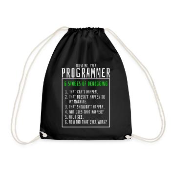 Debugging von Stufen Computerprogrammierer - Turnbeutel - Schwarz - Vorne
