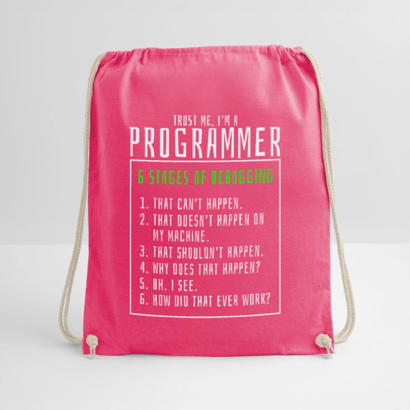 Debugging stages computer programmer Drawstring Bag