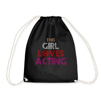 Actor actress T-shirt - Drawstring Bag - black - Front
