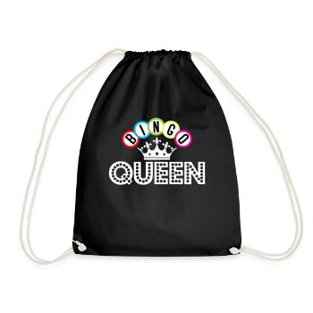 Bingo Bingo Queen Crown Bingo Balls - Drawstring Bag - black - Front