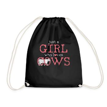 Vache fille amour vache - Sac de sport léger - noir - Devant