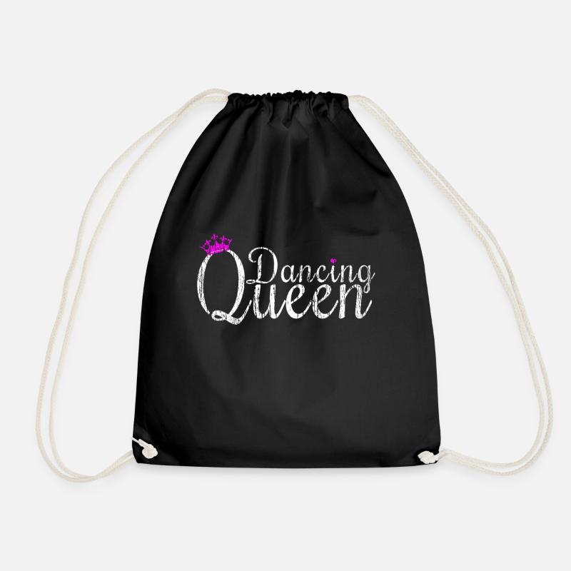 Dancing queen dance dancer crown - Drawstring Bag - black