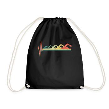 Schwimmen Schwimmer Evolution - Turnbeutel - Schwarz - Vorne