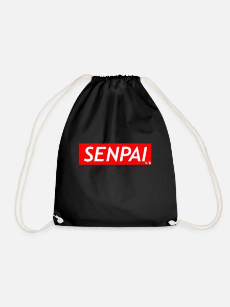 Senpai Schriftzug - Turnbeutel - Schwarz