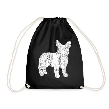 Bulldog français - Sac de sport léger - noir - Devant