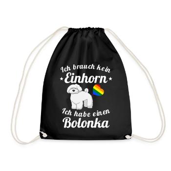 Bolonka Zwetna Hunde T shirt, Geschenk für Damen - Turnbeutel - Schwarz - Vorne