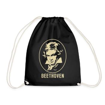 Beethoven - Drawstring Bag - black - Front