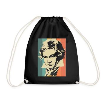Beethoven - Drawstring Bag - black - Front