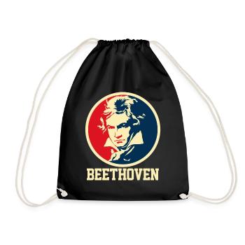 Beethoven - Drawstring Bag - black - Front