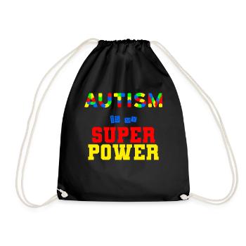 Autisme - Sac de sport léger - noir - Devant