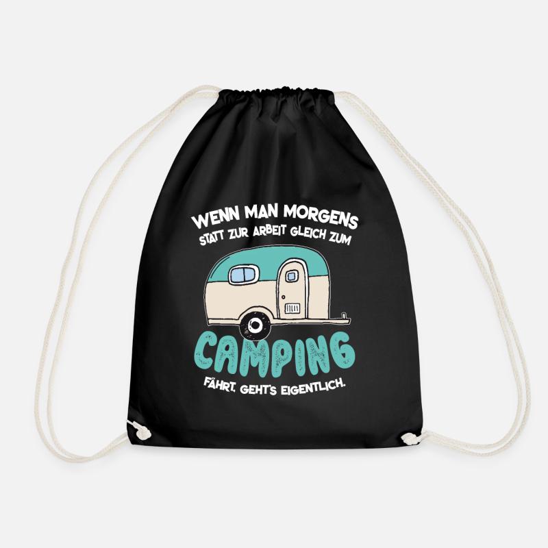 Lustiges Camping Urlaub Reise Wohnwagen Geschenk - Turnbeutel - Schwarz