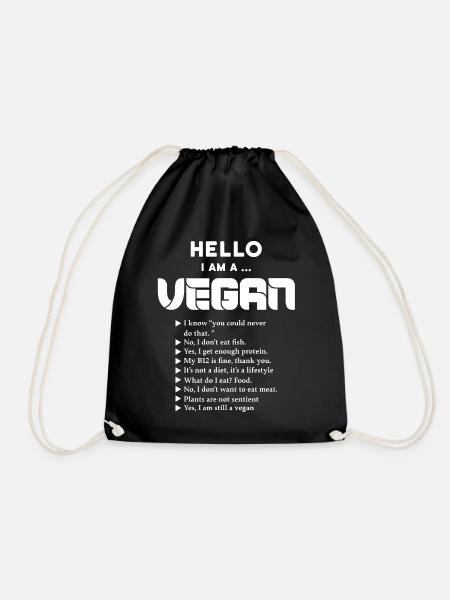 Ich Bin Vegan - Turnbeutel - Schwarz