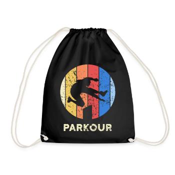 Parkour Runners - Drawstring Bag - black - Front