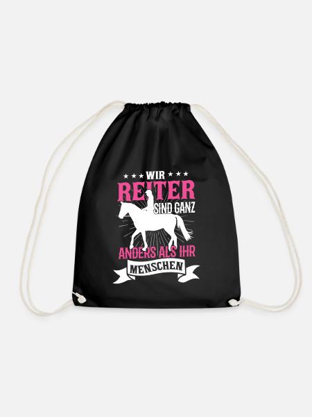 Reiter Reiten Pferd Pferdespruch Pferde Reitschule - Turnbeutel - Schwarz