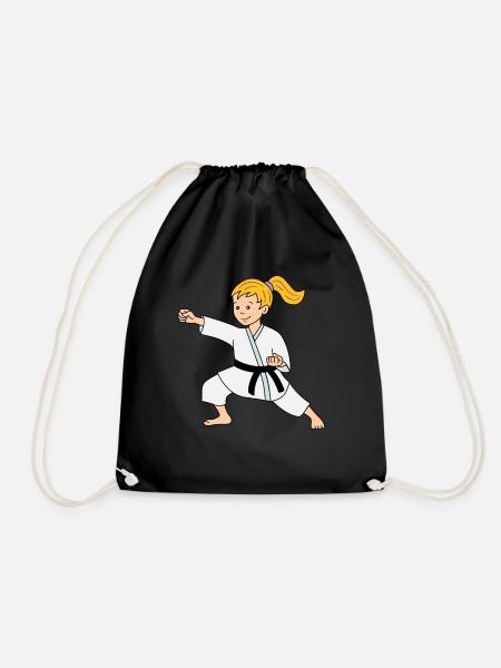 Karate Mädchen Kampfsport - Turnbeutel - Schwarz