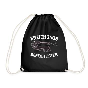 Erziehungsberechtigter BDSM Bondage Erotik lustig - Turnbeutel - Schwarz - Vorne