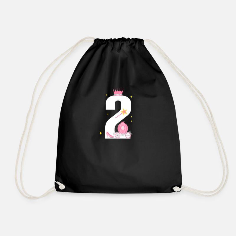 Child Birthday Girl 2. Gift Princess - Drawstring Bag - black
