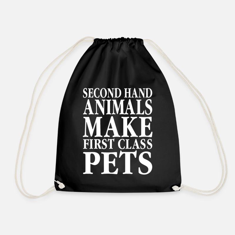 Animal Rescue Second Hand Animals Make First - Drawstring Bag - black