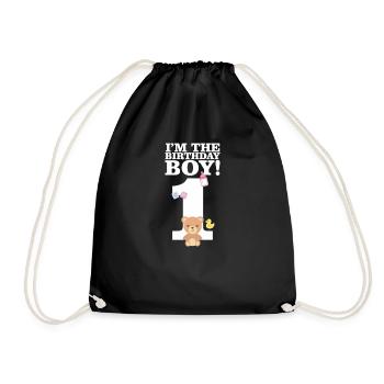 Sweet 1st Birthday Baby TShirt Gift - Drawstring Bag - black - Front