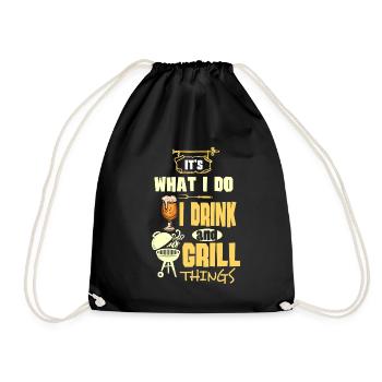 Barbeque BBQ BBQ Beer - Drawstring Bag - black - Front