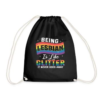 Fierté lesbienne LGBT cadeau arc en ciel - Sac de sport léger - noir - Devant