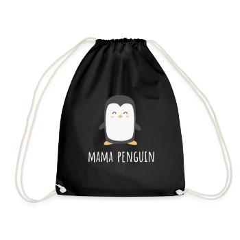 Penguin Mama - Funny Cute Mom Gift - Turnbeutel - Schwarz - Vorne