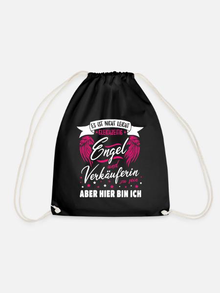 Verkäuferin Einzelhandel Kauffrau Engel Geschenk - Turnbeutel - Schwarz