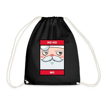 Anti Christmas Against Ho Ho Ho Gift - Drawstring Bag - black - Front