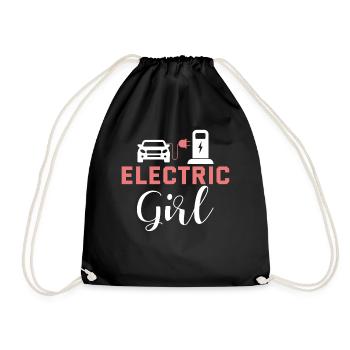 Fille électrique cadeau petite amie femme voiture électrique - Sac de sport léger - noir - Devant