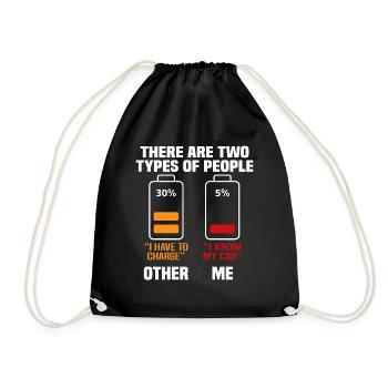 Cadeau drôle de voiture électrique - Sac de sport léger - noir - Devant