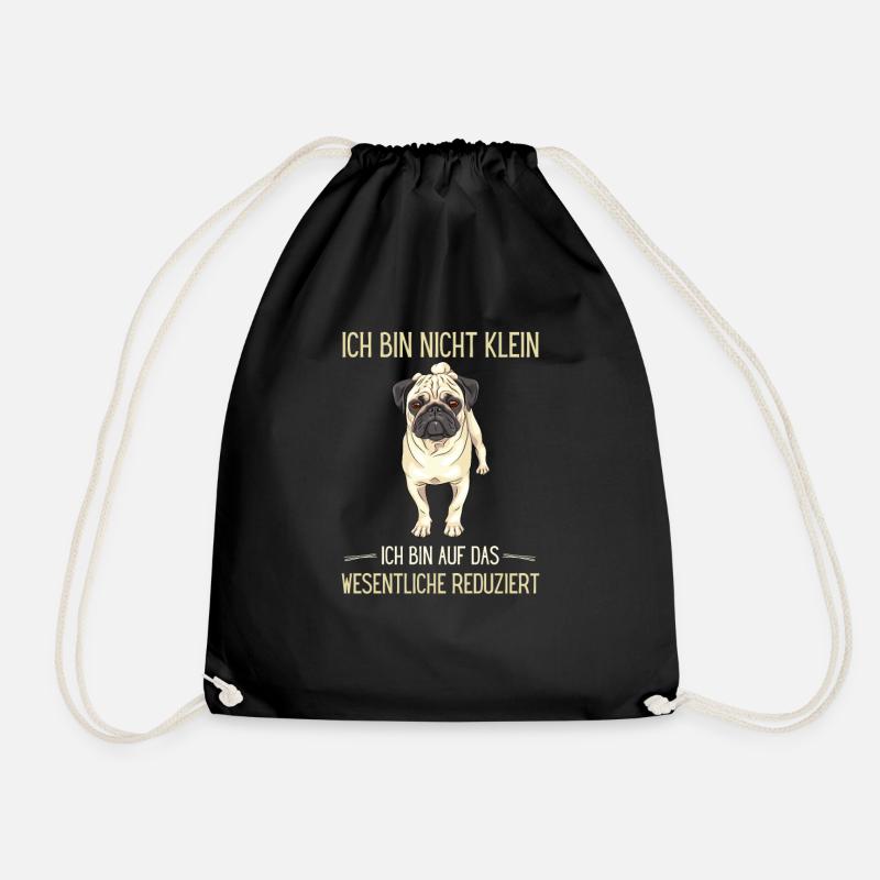 Mops-Sprüche - ich bin nicht klein - Turnbeutel - Schwarz