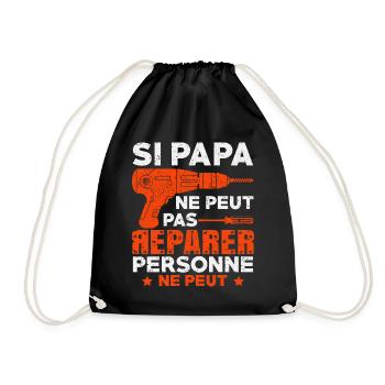 papa bricoleur,cadeau pour papa - Sac de sport léger - noir - Devant