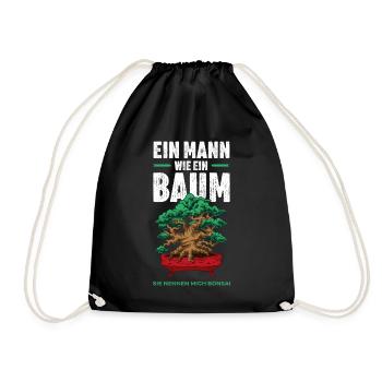 Lustiger Spruch für Kleine Männer kleinwüchsig Fun - Turnbeutel - Schwarz - Vorne