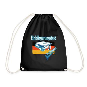 Integrationskurs Deutsch Einbürgerung Geschenk - Turnbeutel - Schwarz - Vorne