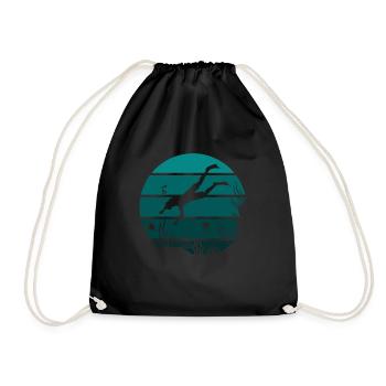 Apnea diving vintage sunset for divers - Drawstring Bag - black - Front