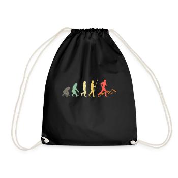 Trailrunnning trail runner trail runner - Drawstring Bag - black - Front