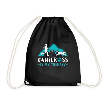 Canicross is my Therapy Running Running Dog Women - Drawstring Bag - black - Front