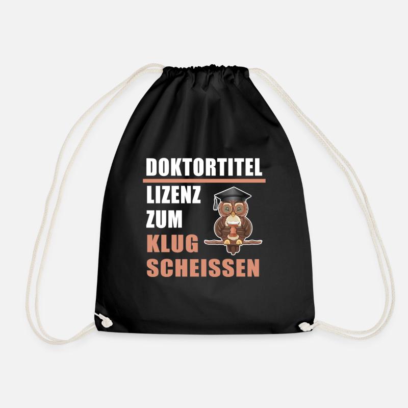 Doktortitel Lizenz zum Klugscheissen Doktor Klug - Turnbeutel - Schwarz