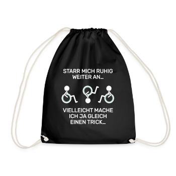 Rollstuhlfahrer Rollifahrer Humor Spruch Inklusion - Turnbeutel - Schwarz - Vorne