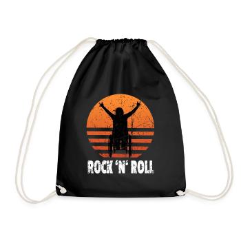 Rock'n' Roll Sonnenuntergang Rollstuhlfahrerer - Turnbeutel - Schwarz - Vorne